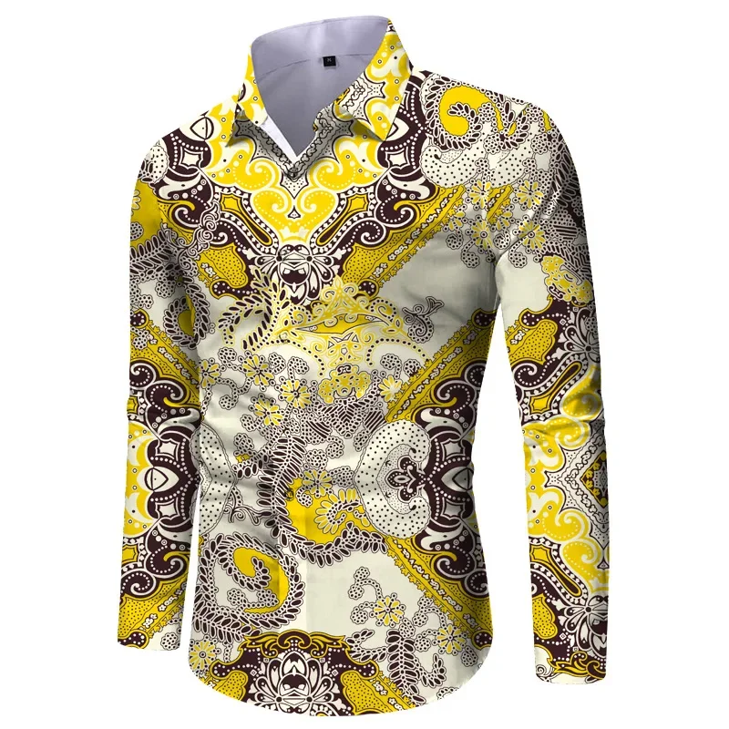 

2024 Hawaii Graphic Long Sleeve Shirt For Man 3d Prints Casual Button Street Shirts Holiday Men's Shirt Tops Men Clothing Summer