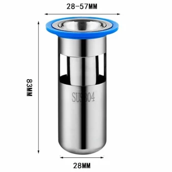 ท่อระบายน้ำชั้นสแตนเลสใหม่แกนป้องกันแมลงระงับกลิ่นกายท่อระบายน้ำในห้องน้ำ U-ประเภทฝาครอบระงับกลิ่นกายท่อระบายน้ำทิ้ง 1