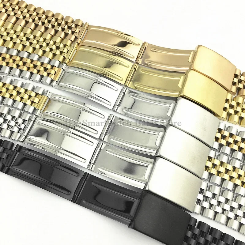 Premium Solid Stainless Steel Luxury Watch Bracelet with Jubilee Curved Design