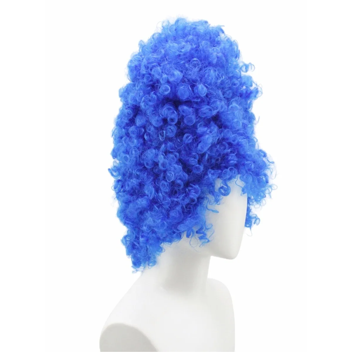 Parrucca sintetica riccia lunga blu brillante, ispirata a Marge Simpson per Halloween, cosplay e feste a tema. - immagine 4