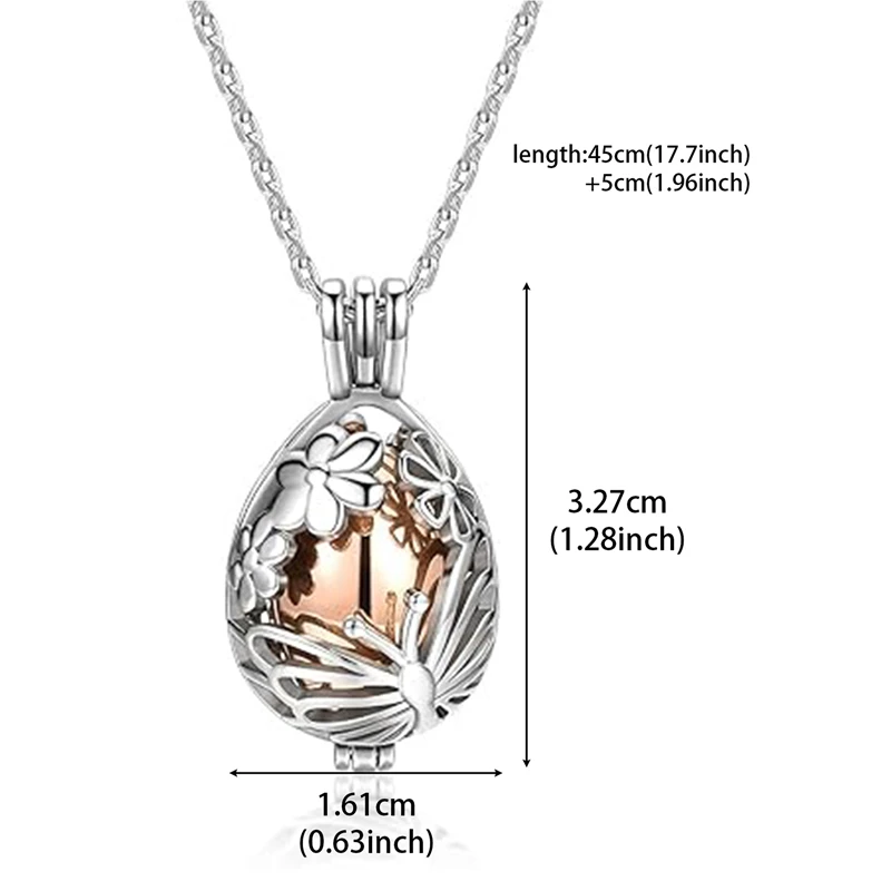 Cremation Jewelry Urn Cremation Necklace Ashes Urn Memorial Locket Pendant Hollow Butterfly Flower Keepsake for Women Man