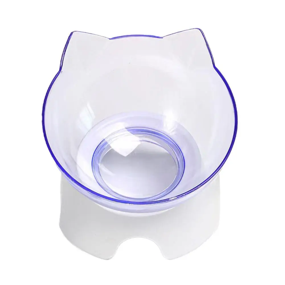 Plastic Tilted Elevated Cat Bowl Pet Food Bowl Tilt Supplies Bowl High Pet Bottom Protector Feeding Neck Antichoking Bowl NEW 5