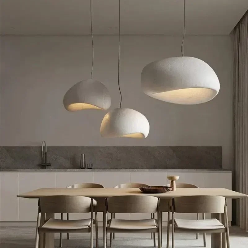 

Modern Japanese Wabi-Sabi Pendant Light Minimalist Dining Living Room Chandelier Bedroom Bar Designer Homestay E27 Hanghing Lamp