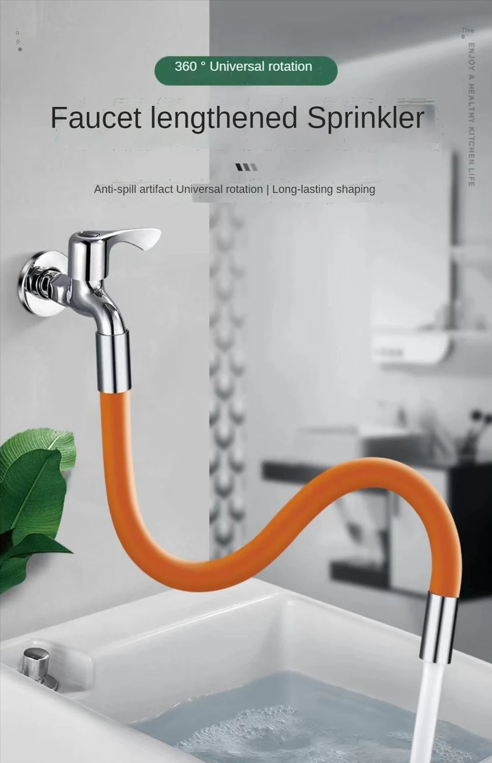 Universal Faucet Extensão Mangueira, alongado Splash-Proof Extender,