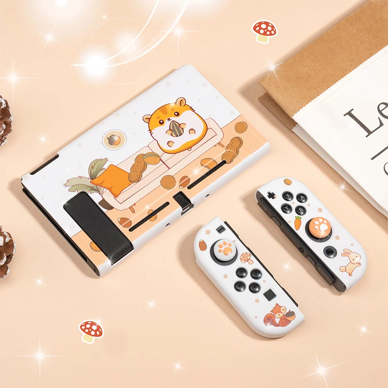

Switch Protective Case Cute Hamster Soft TPU Cover Shell NS JoyCon Game Controller Housing For Nintendo Switch OLED Accessories