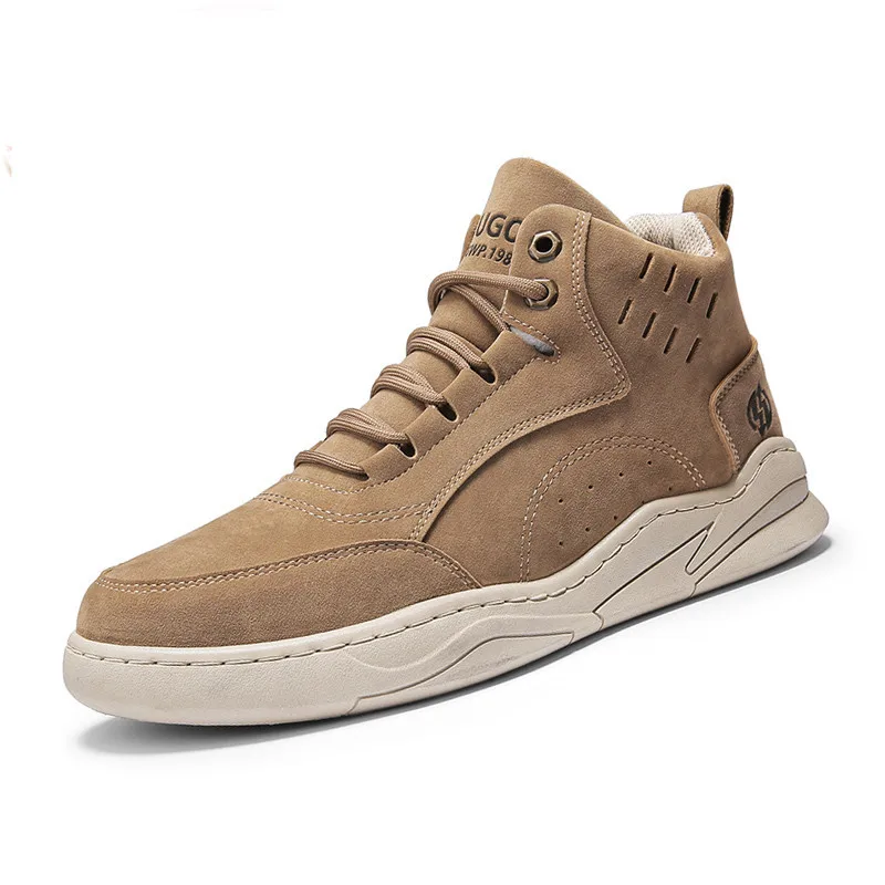 Men's New Brown Boots Winter Men's Snow Boots Waterproof Shoes Plus Fleece Ankle Boots Warm Motorcycle Boots Military Boots