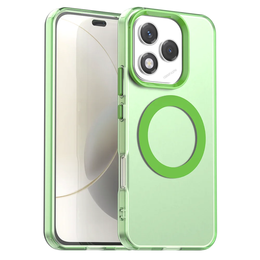 Vibrant Translucent Magnetic Wireless Charging Phone Case - TPU Frame with Hard Plastic Back Cover