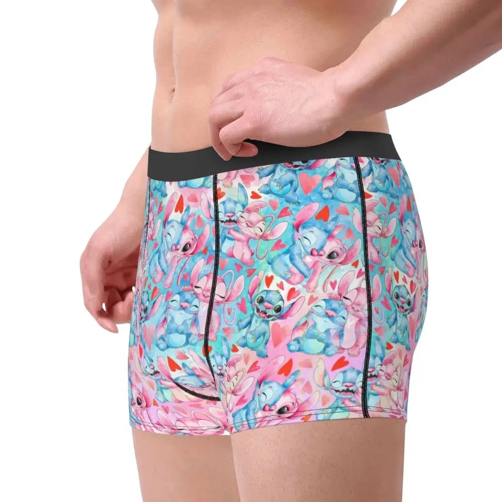 Custom Stitch Lion Cute Boxers Shorts Men's Disney Movie Briefs Underwear Fashion Underpants