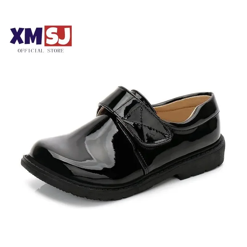 

New Boys Leather Shoes British Style School Performance Kids Wedding Party Shoes White Black Casual Children Moccasins Shoes