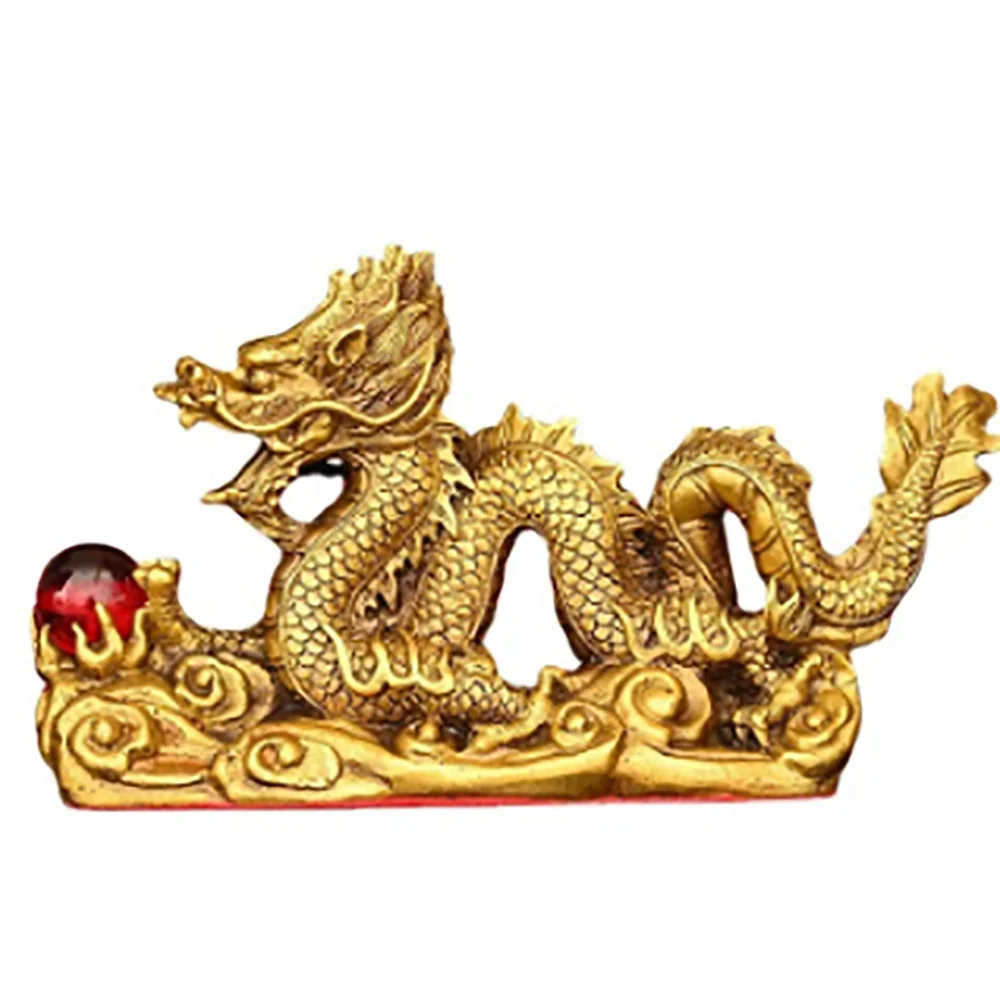 

Creative Pure Copper Feng Shui Animal Dragon Ornaments Home Office Decor Auspicious House Home Crafts Decorations