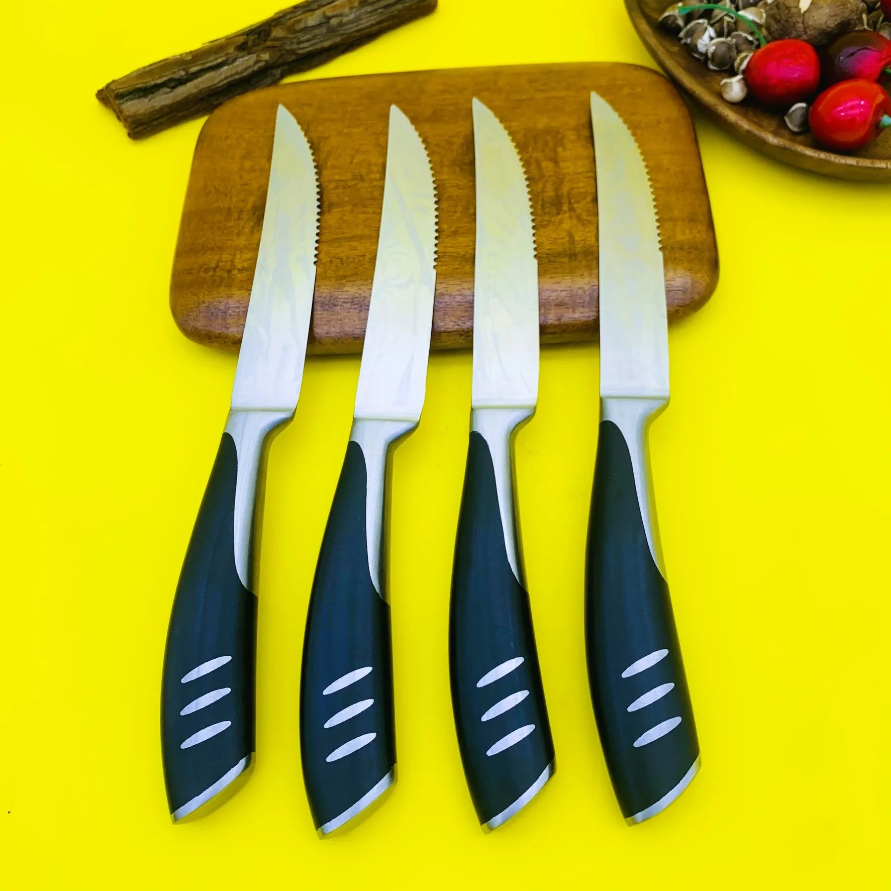 4/6/8 Pcs Steak Knives Set Cutlery Full Tang Stainless Steel Sharp