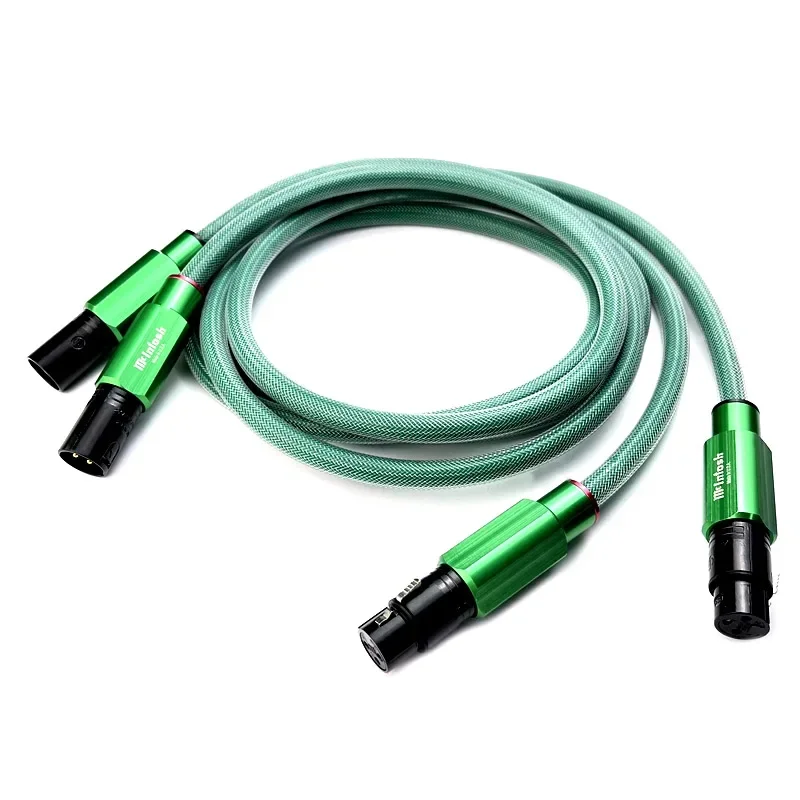 

Pair Mcintosh 4N Copper XLR Balanced Cable with Green Plug HiFi Audio Interconnect Line