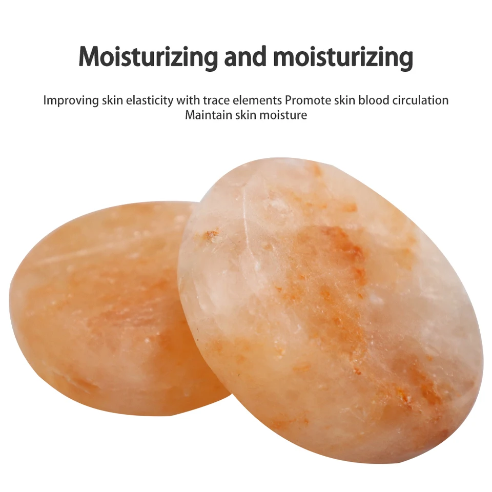 Pure Himalayan Salt Works Flat Oval Massage Stone - Hand-Carved Pink