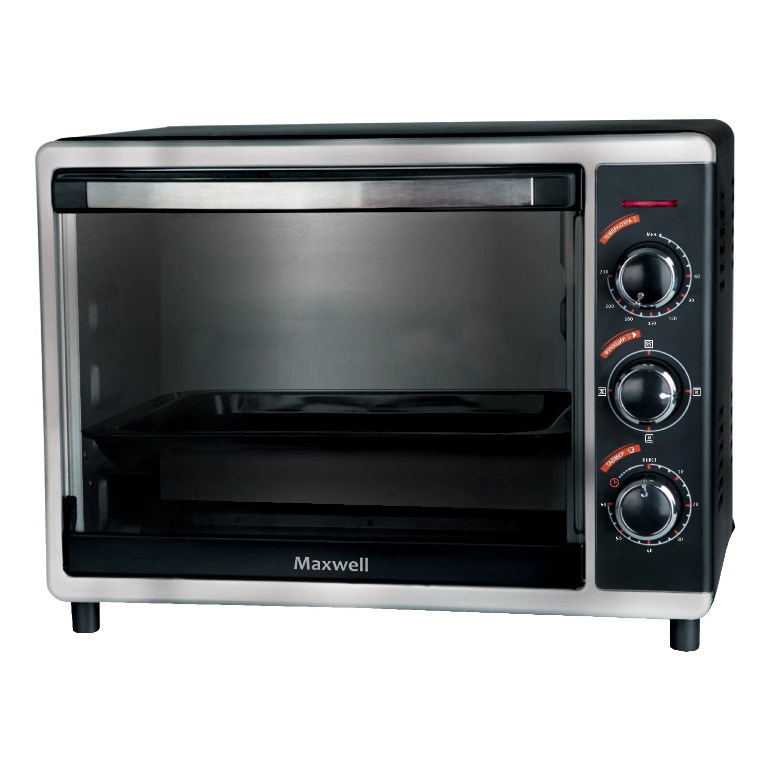 Мини-печь Maxwell MW-1852 BK (Мощность 1000 Вт объем 18 л таймер на 60 минут гриль конвекция