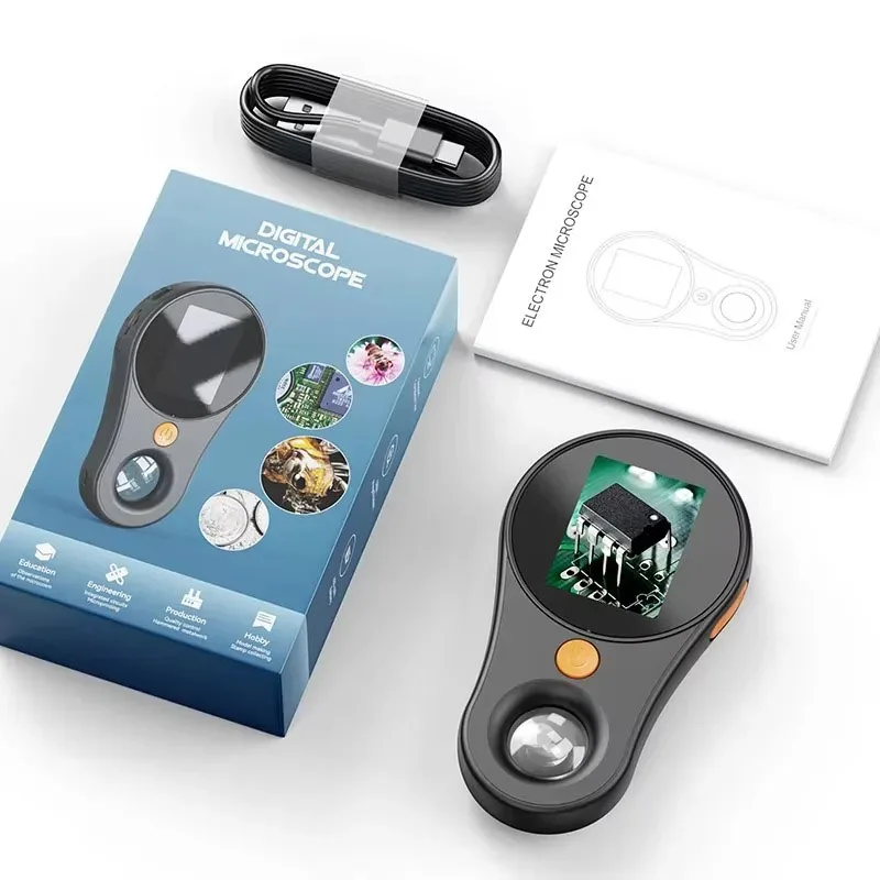 500X Handheld Digital Microscope 2 Inch IPS Screen Electronic Coin Magnifier Compact Microscope Camera for Jewelry Watch Repair