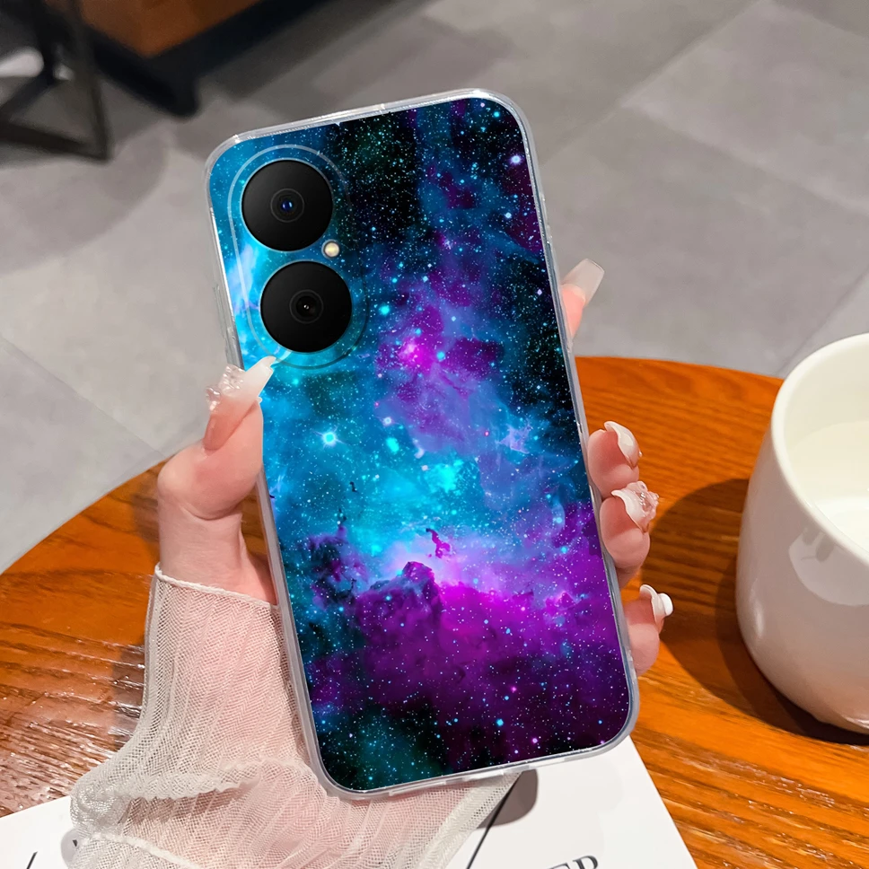 Lovely Flower Bear Transparent Soft TPU Case - Anti-Drop Silicone Back Cover
