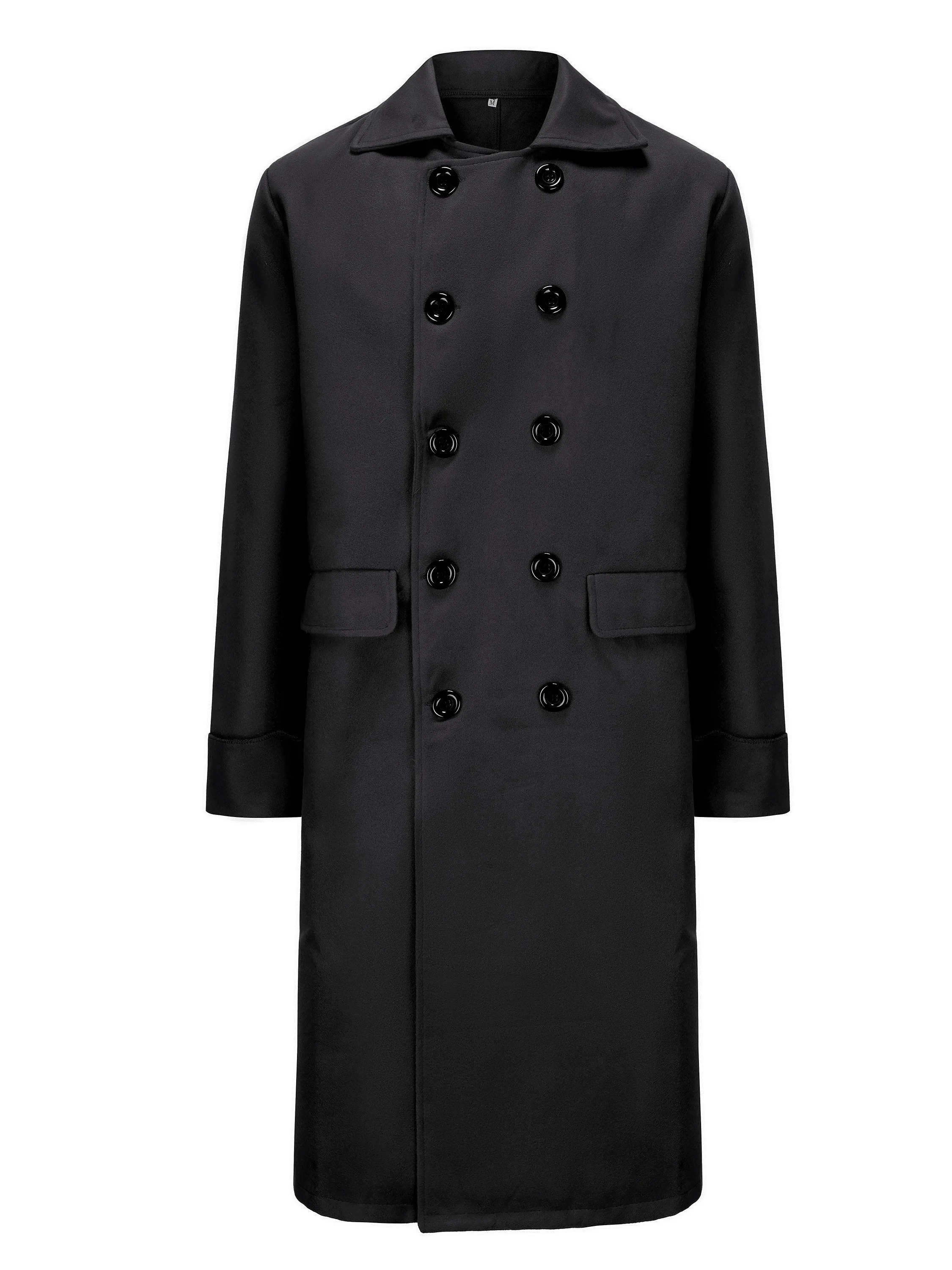 Men Autumn Winter Double-breasted Trench Coat