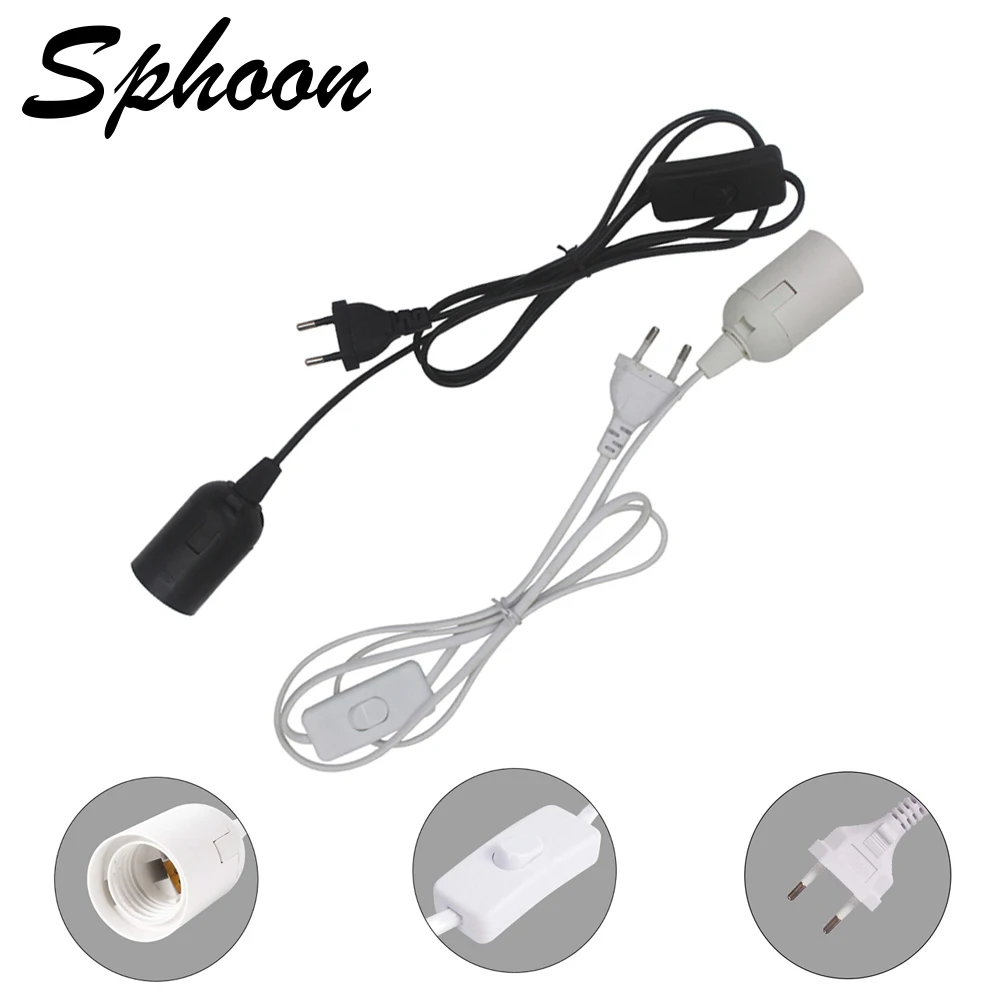 1.8M Lamp Base Holder Cord Adapters With Switch