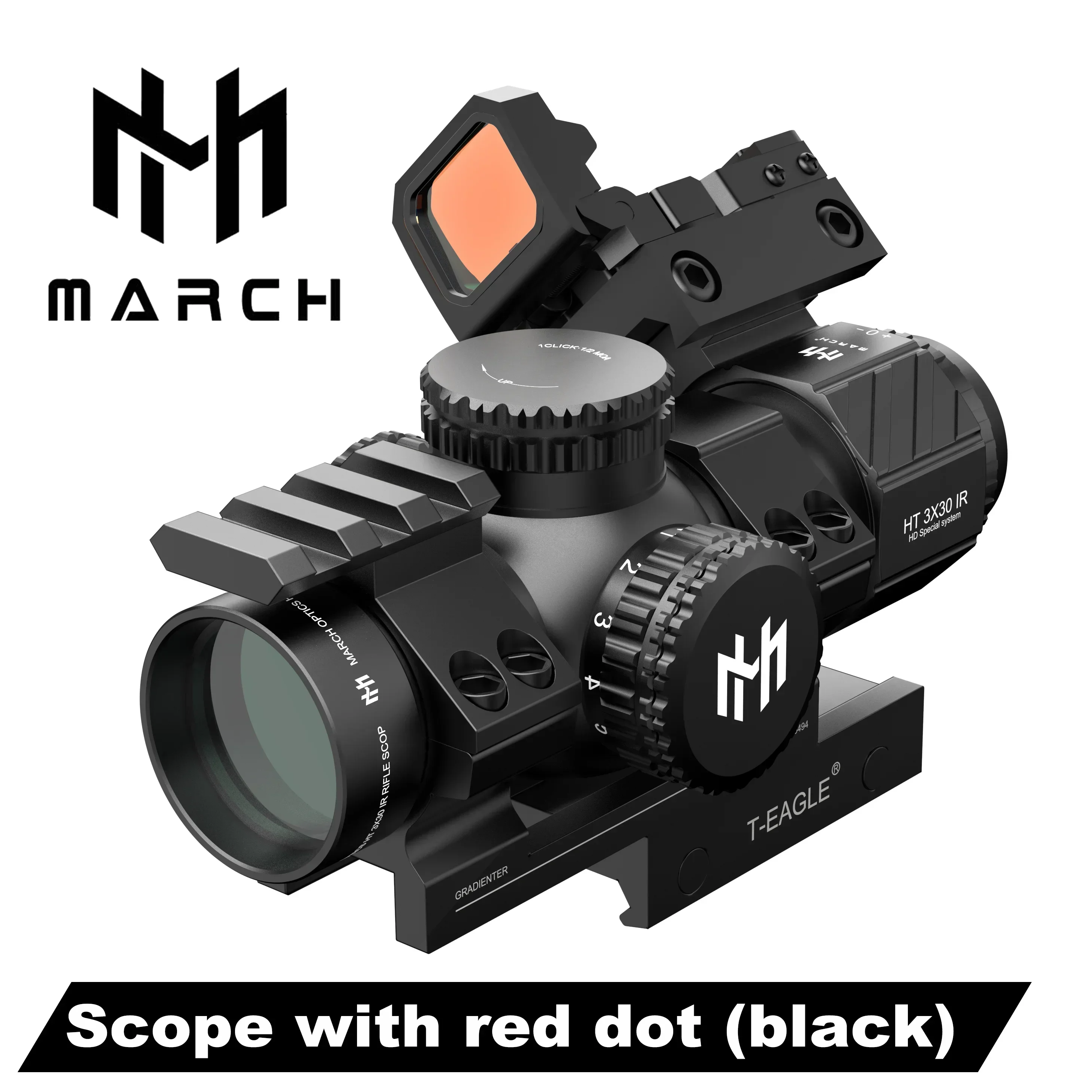 With black red dot