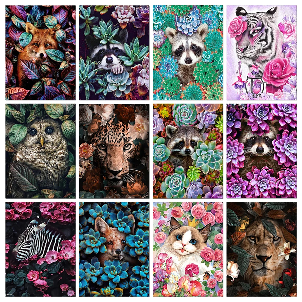 1pc Full Square Diy Diamond Painting Fox Diamond Mosaic Animal