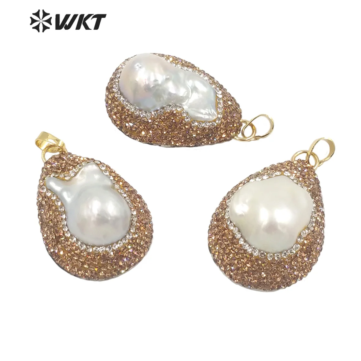

WT-JP327 WKT 2022 Fashion Sale Baroque Pearl Gift Pendant MOP Pendant Gold-Plate Women Party Pendant Hot Style Accessory