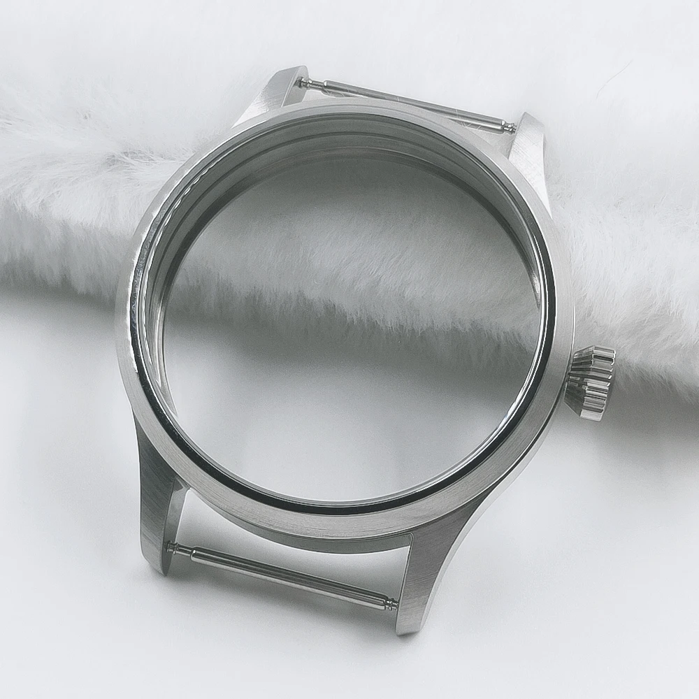 Manbushijie 42mm Manual Watch Case with See-Through Back and Sapphire Glass - Bronzed/PVD Black Finish