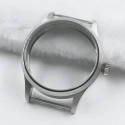 Manbushijie 42mm Manual Watch Case with See - Through Back and Sapphire Glass - Bronzed/PVD Black Finish (Silver)