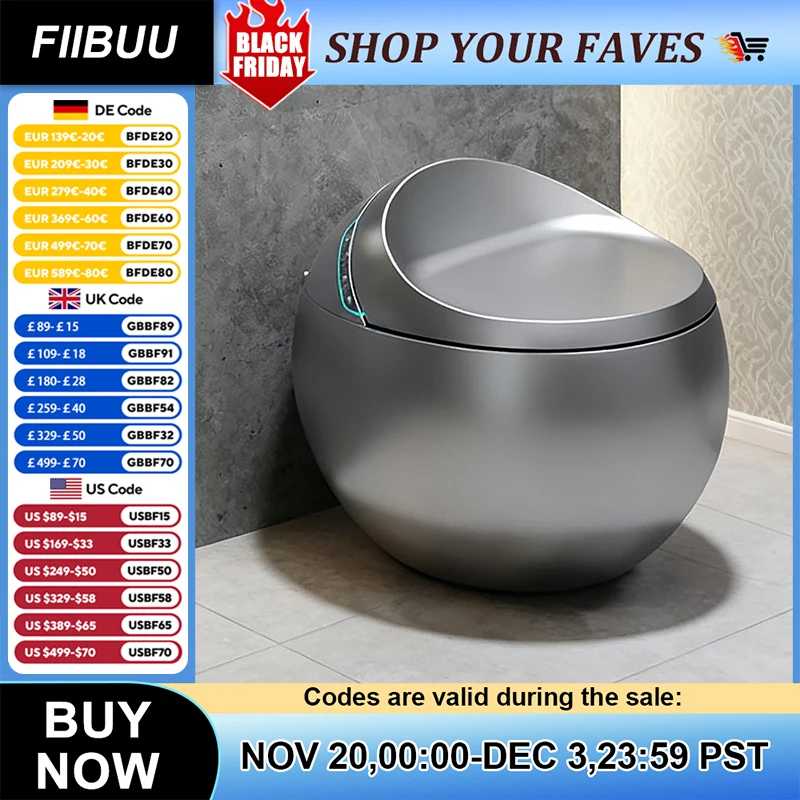 โถสุขภัณฑ์อัจฉริยะพร้อมระบบชำระล้างอัตโนมัติ เบาะนั่งอุ่น หัวฉีดน้ำอุ่น กำจัดกลิ่น อบแห้งด้วยลม รีโมทคอนโทรล จอแสดงผล LED อัจฉริยะ 1