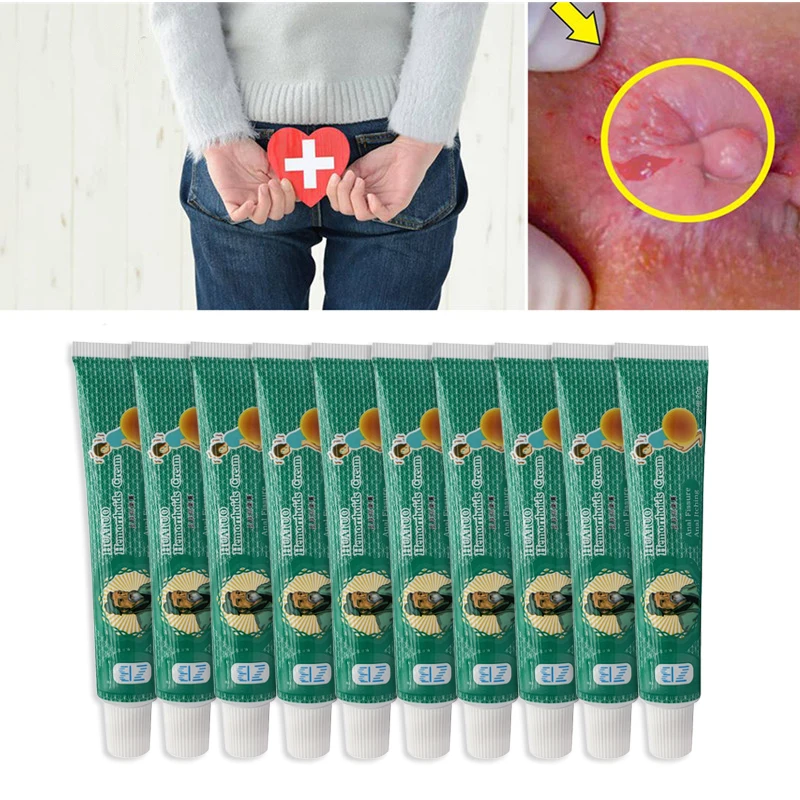 

10pcs 20g Hemorrhoid Ointment Relief Pain Soreness Burning Itching Swelling Dressing Treat Internal External Hemorrhoids