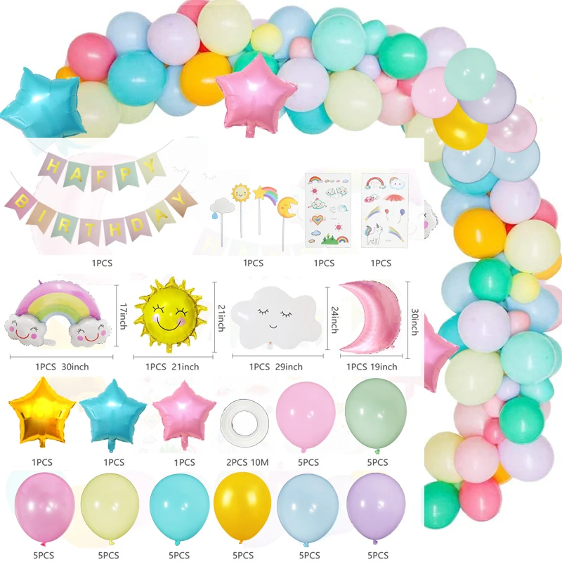 YANSION Pink Birthday Party Decorations for Girls, Happy Birthday Banner,  Cake Topper, 40 Number Balloons, Baby Pink Party Tablecloth, First  Birthday