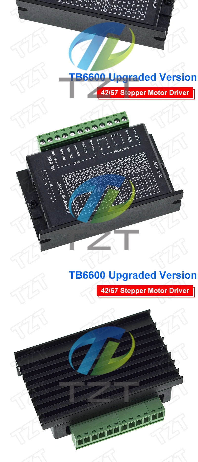 TZT 1/2/5 Stück Schrittmotor-Treiber TB6600 23 Nema 34 42/57/86 Nema17 4A DC9-40V 1-Achsen-Schrittmotor für CNC-Graviermaschine – Detail 7
