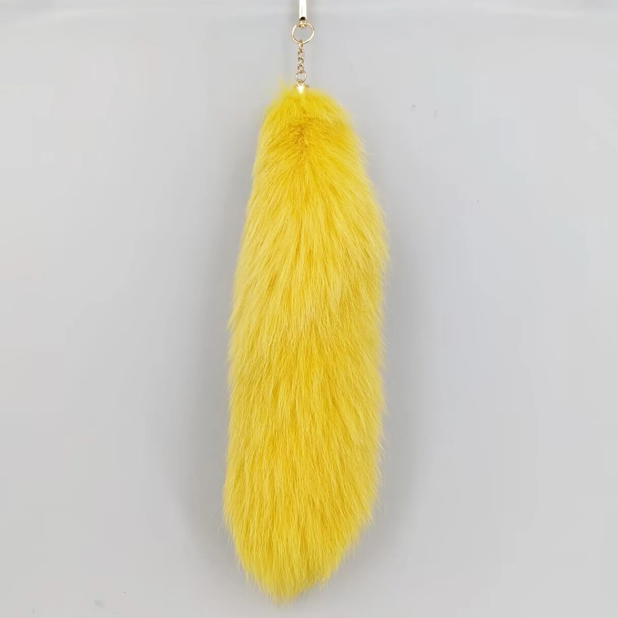 Luxurious Natural Fox Fur Tail Keychain - Chic Y2K Fashion Accessory, 40 cm