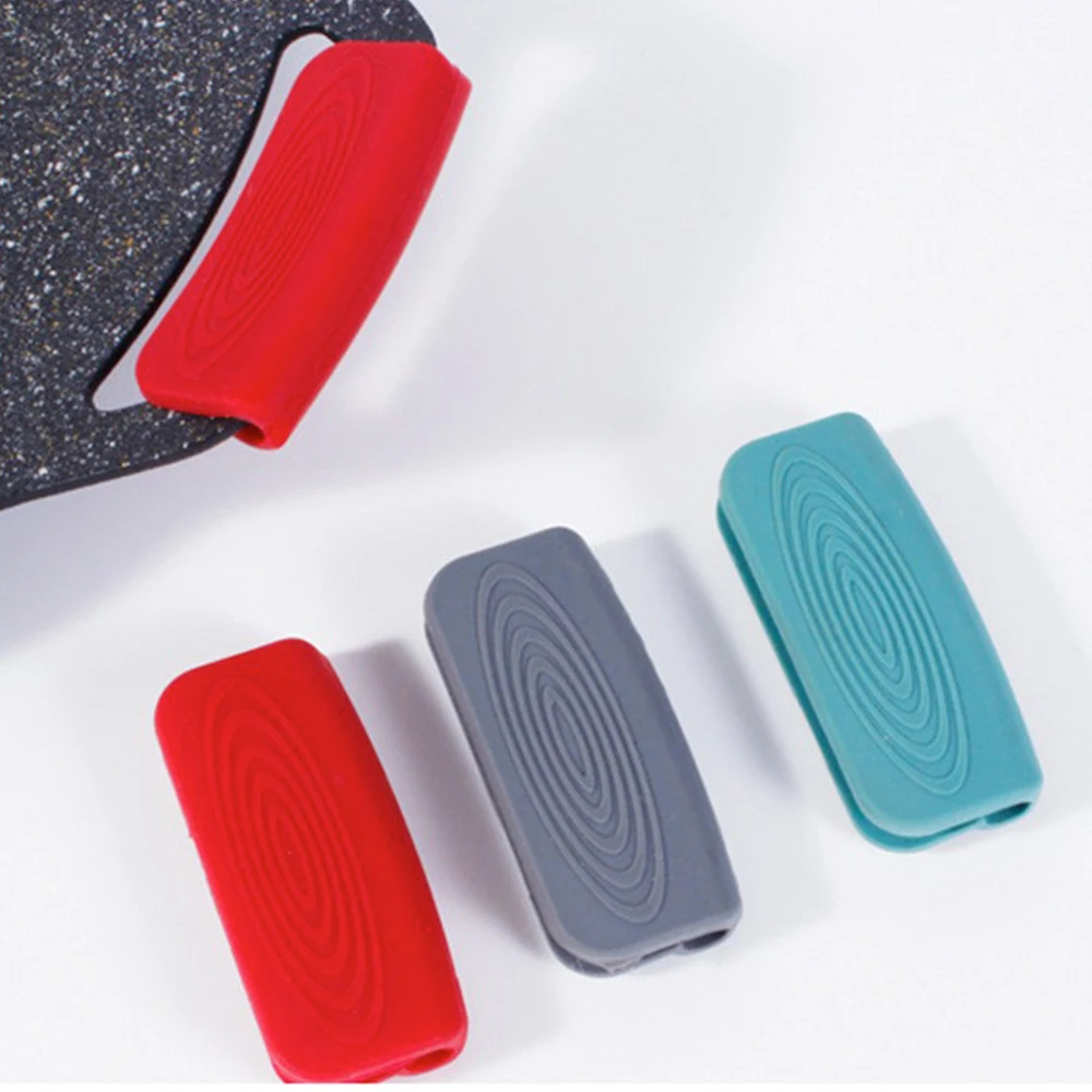 Anti-Scald Sleeves for Frying Cast Silicone Kitchen Tools Pot Ear Clip Pot Handle Cover Cookware Parts Non-Slip Grip 1~4PCS