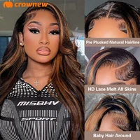 Perruque Lace Frontal Wig naturelle Body Wave à reflets P1B-30, 13x4, 13x6, HD, pre-plucked, ombré 200% 3