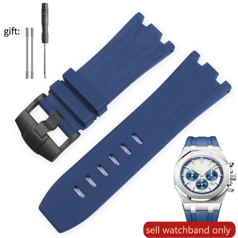 thumbnail image 1 of Correa de reloj de caucho de 28 mm para correa de silicona AP Audemars y Piguet Royal Oak Offshore 15703 15706 15707 26020 42 mm, 1 of 5