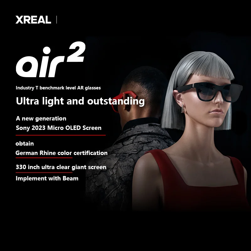 XREAL Air 2 Smart AR Glasses Portable Micro-OLED Screen Direct Connected Gaming None VR Glasse