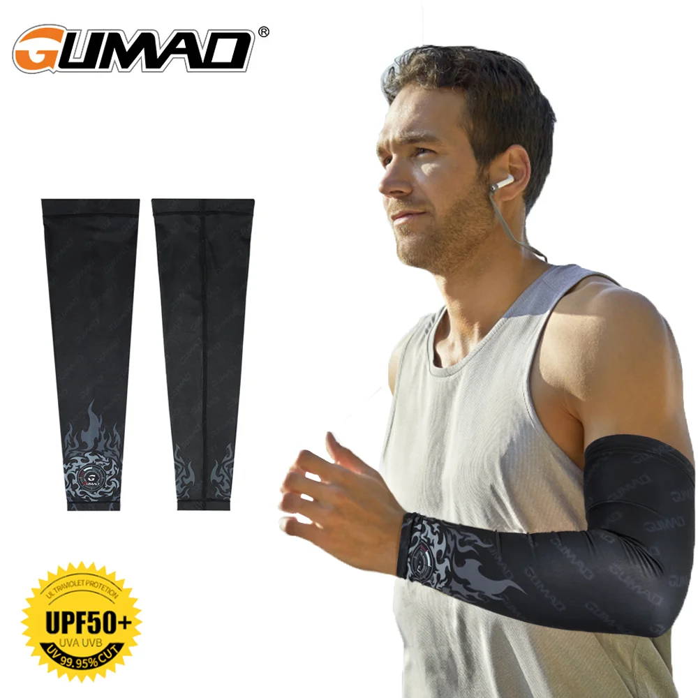 Men Sport Arm Sleeves Breathable Anti UV Ice Cool Quick Dry Sleeves