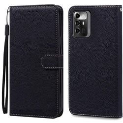 Leather Wallet Flip Case - Stylish and Durable Protective Back Cover for ZTE Blade A72 4G (Black)