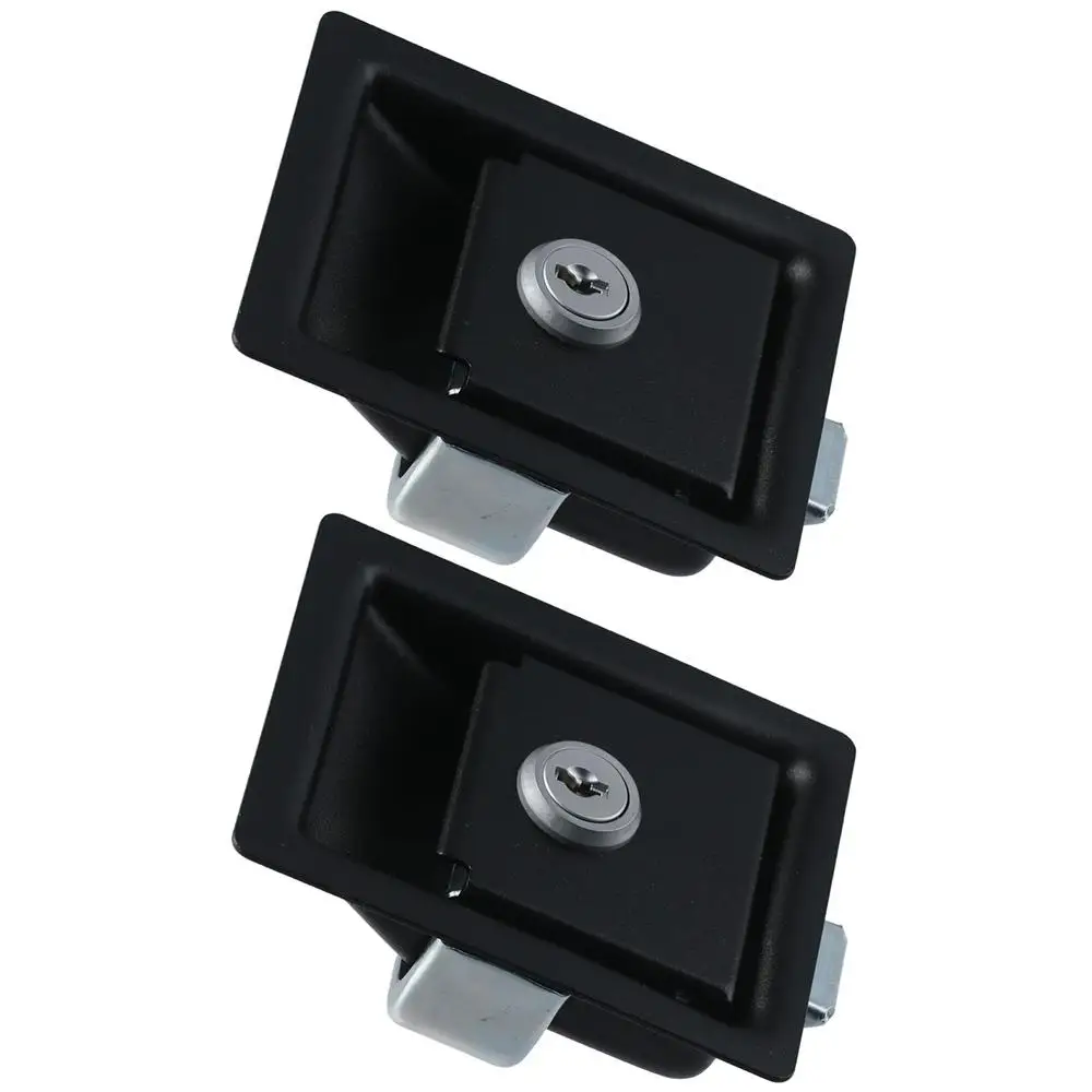 

2 Pack Black Travel Trailer Locks Flush Mount Stainless Steel Door Latch Handle Latches Truck Rv Trailer