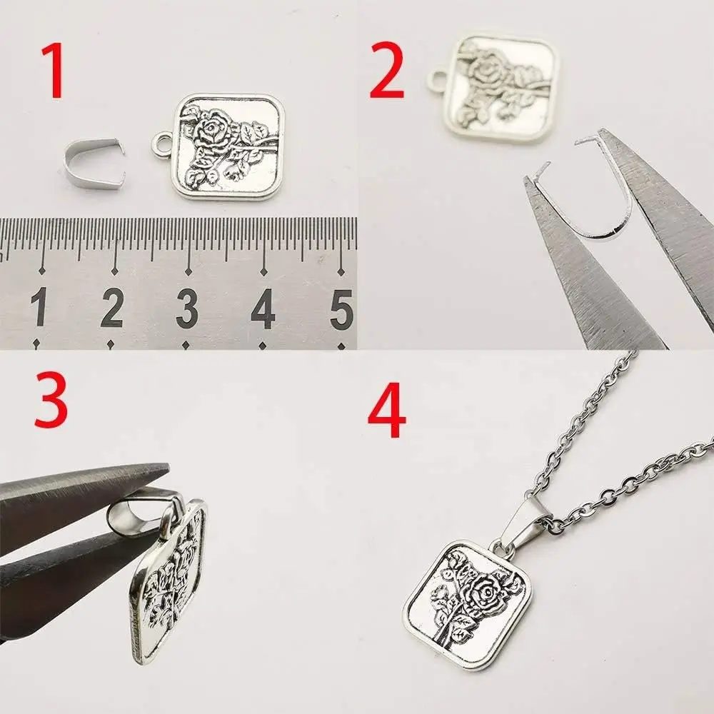 100 Stücke Edelstahl Pinch Clip Verschluss Bail Halskette Anhänger Klaue Stecker Für DIY Schmuck Machen Erkenntnisse Zubehör – Detail 7