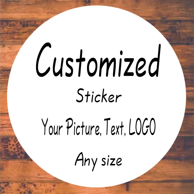 LOGO customized stickers 100 pieces White labels/wedding packaging stickers Personalized company text photos baking labels