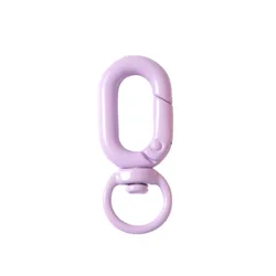 Colorful Metal Lobster Claw Clasps with Swivel Lanyards and Key Rings for DIY Bag and Keychain Accessories, Set of 5 (Light Purple)