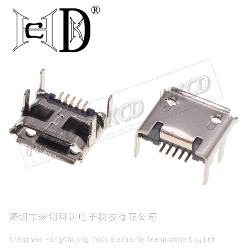 10pcs 마이크로 USB 5핀 암 커넥터 SMD 소켓 잭 충전 포트 교체 전화 태블릿 PCB 보드용