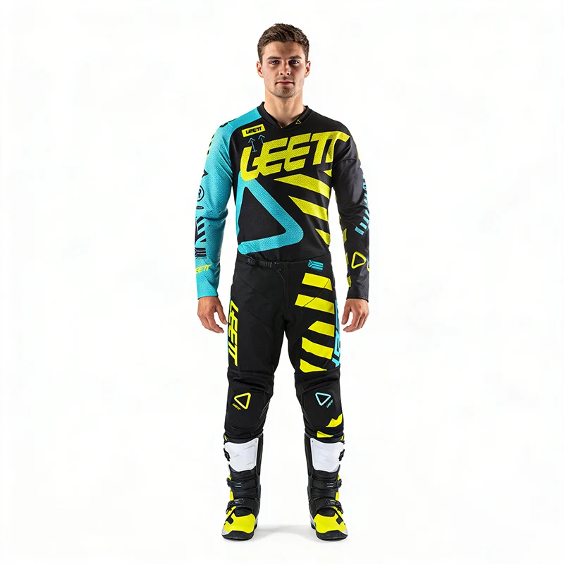 새로운 2026 LEETT MOTO 엔듀로 모토크로스 기어 세트 mx 저지 팬츠 그린 모터바이크 의류 mtb 카레이싱 슈트 오프로드 장비