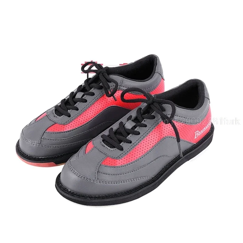 Men Breathable Bowling Shoes Skidproof Sole Sneakers Women Leather Lightweight Anti-Slip Trainers Walking Shoes