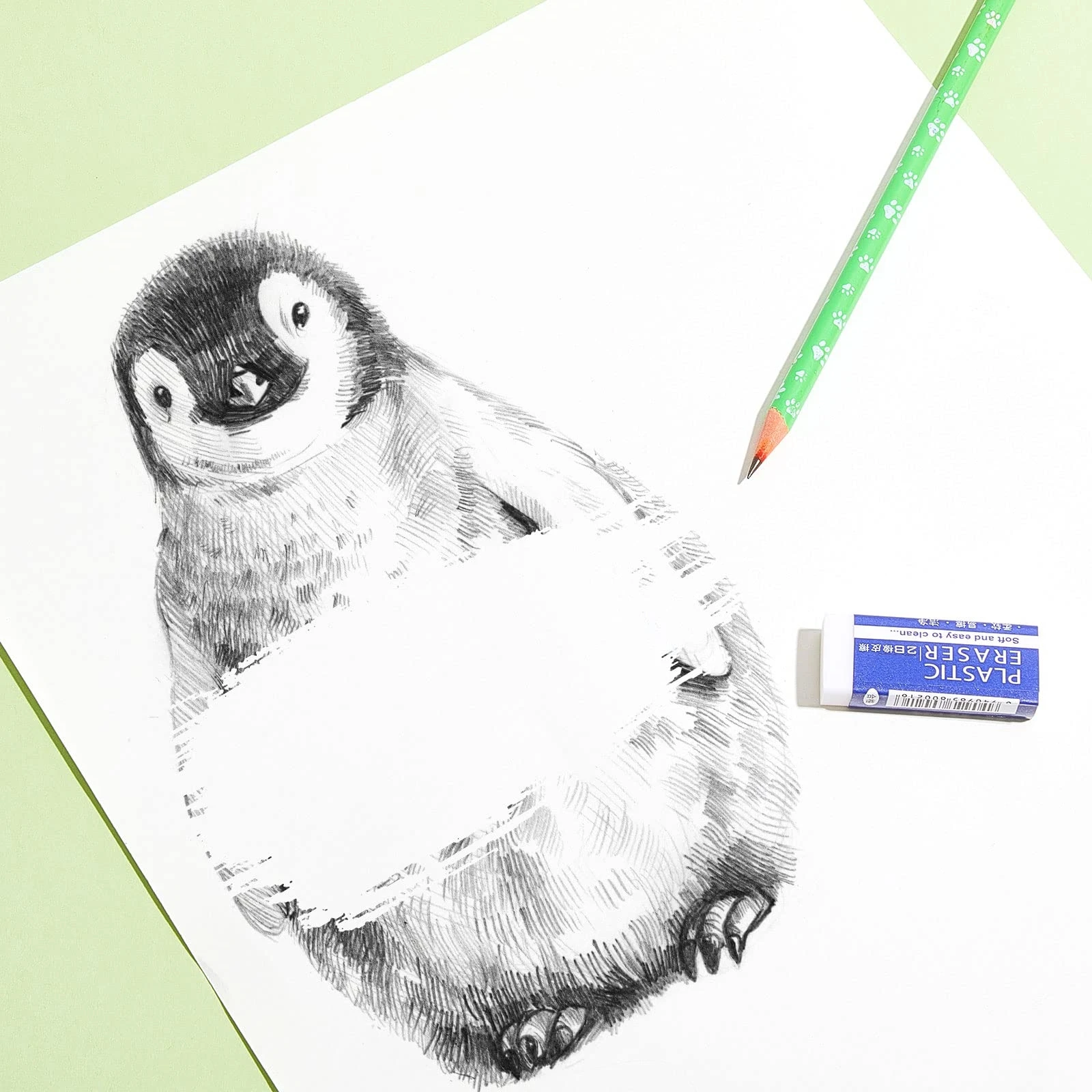 Pencil Eraser Soft 2B Eraser White Made in China PVC Plastic Rubber Students Drawing Tool Sketches Paintings Fine Arts
