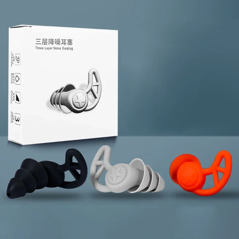 

1 Pair Silicone Ear Plugs In-ear Fit 160 Degree On-ear Design keep quiet for Studying Working Sleeping Swimming 40dB SNR