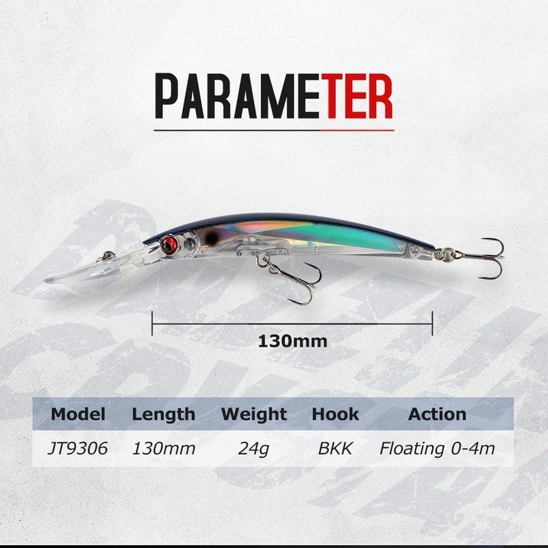 Deep Diver Minnow Sinking Fishing Lure Wobblers 130mm 24g Crystal 3D Hard Bait Megabass Cranbait Japanese Wobblers for Pike Bass 3