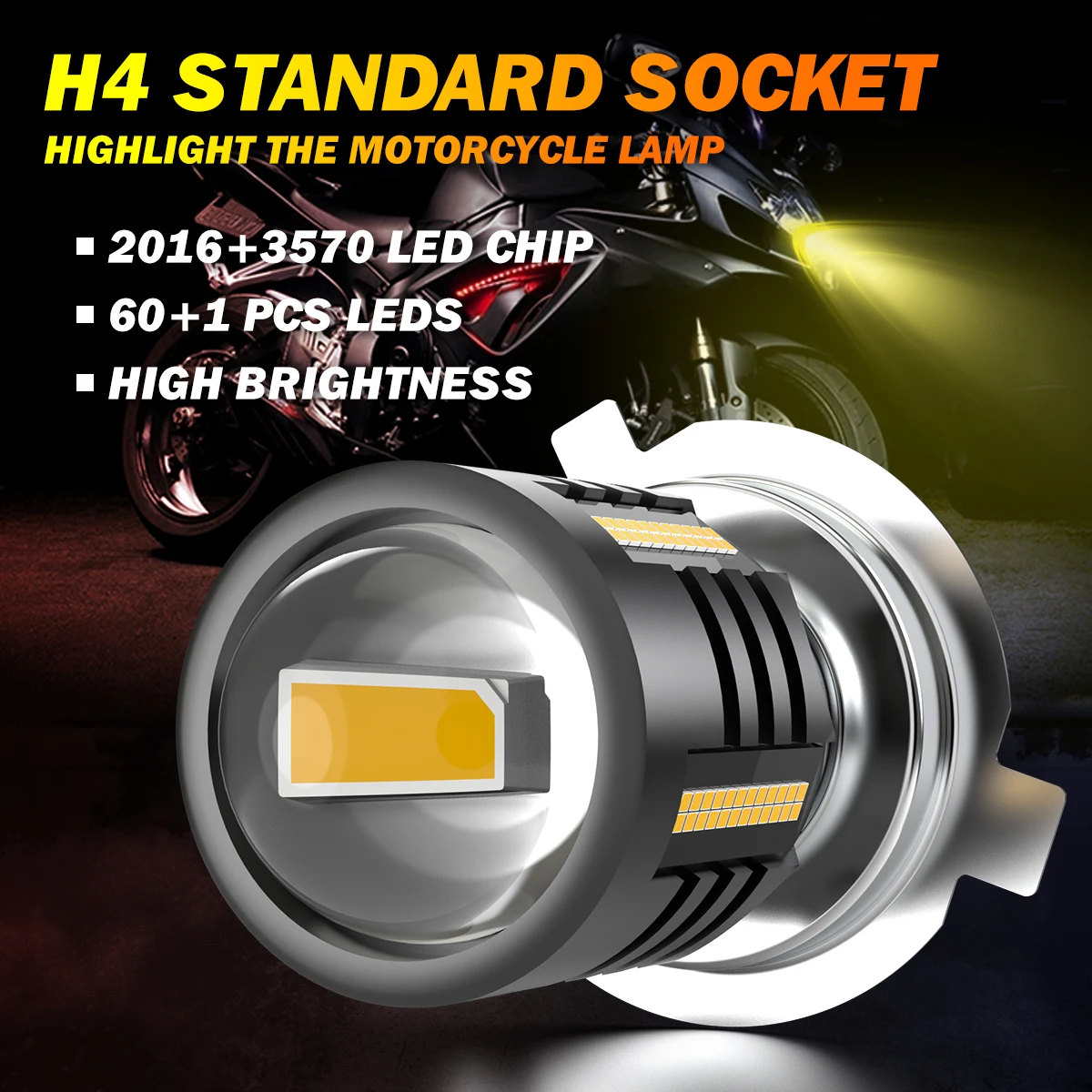 1 stücke 9003 H4 Led Motorrad Scheinwerfer 12 V H4 Led Moto Lampen 16000LM Super Helle 6500 K Weiß motorrad Kopf Lampe Zubehör – Detail 1