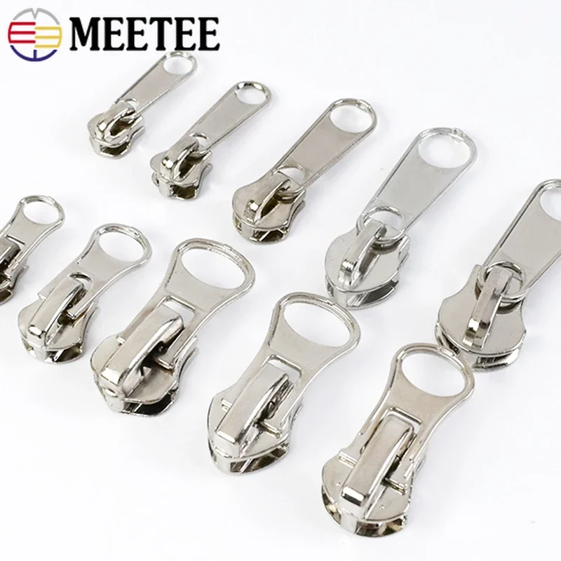 Zipper Repair Kit Zipper Pullers Zipper Sliders Zipper Heads 3# 5# 8# Zippers Slider for Nylon Resin Metal Zips Bag Replacement Zipper Puller Cursors Garment Sewing Zip Head Lock Repair Kit